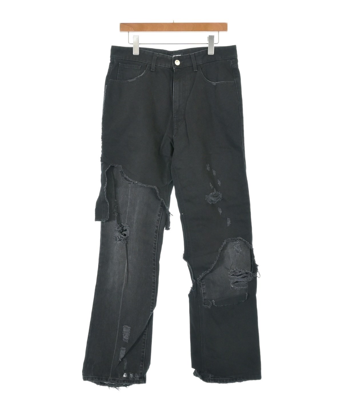 RAF by rafsimons ブラック切替デニム RAF SIMONS（ラフシモンズ）デニムパンツ 黒 サイズ:29(S位) メンズ