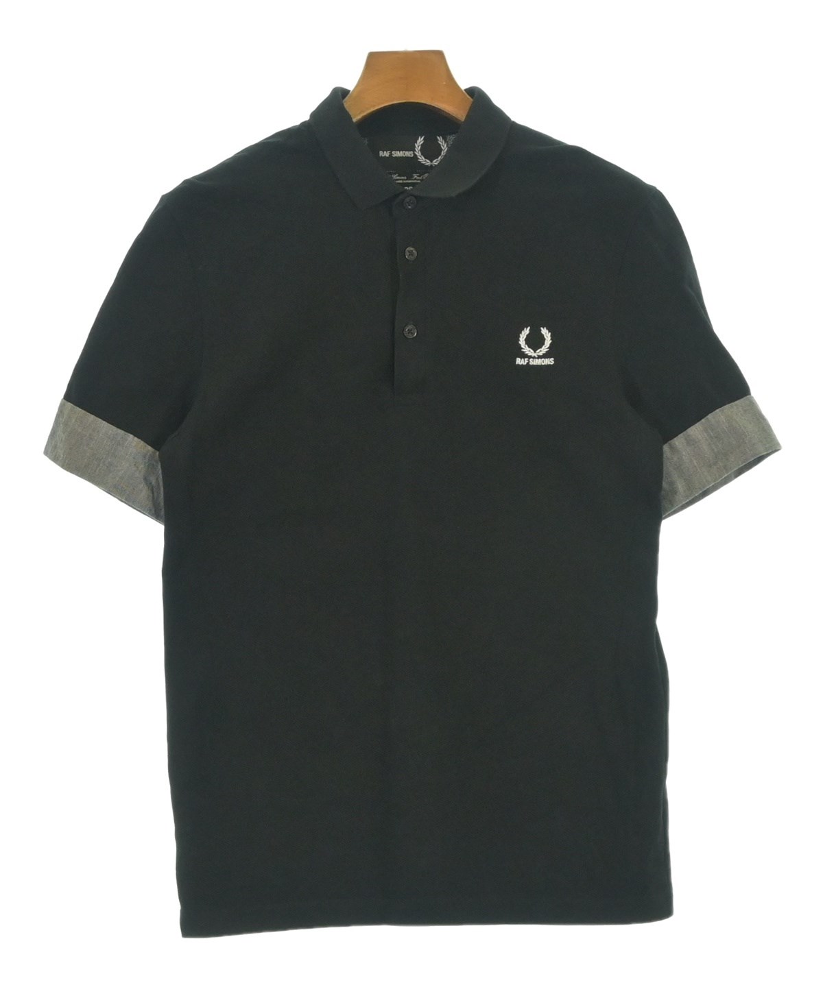 Raf Simons ポロシャツ　ロング RAF SIMONS（ラフシモンズ）ポロシャツ 黒 サイズ:38(S位) メンズ