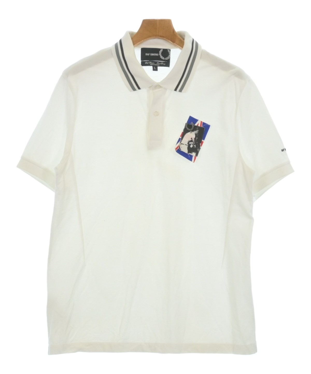 RAF SIMONS ポロシャツ M ホワイト/グレー RAF SIMONS ポロシャツ M ホワイト/グレー