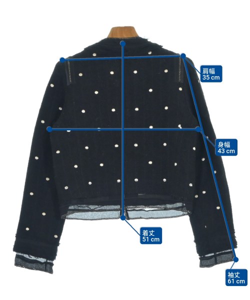 MARC JACOBS（マークジェイコブス）ノーカラージャケット 黒 サイズ:4(XL位) レディース/2200603048029