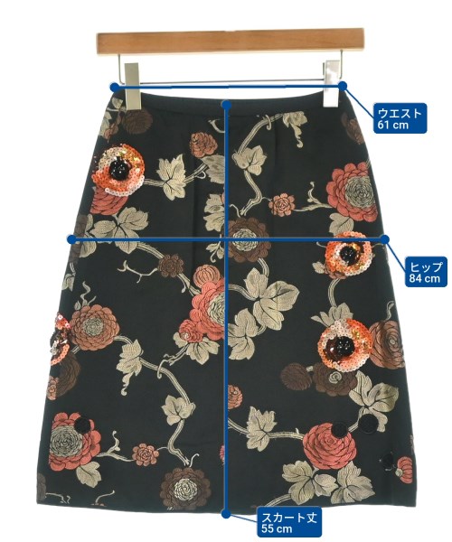 MARC JACOBS（マークジェイコブス）ひざ丈スカート 黒 サイズ:0(XS位) レディース/2200679154020