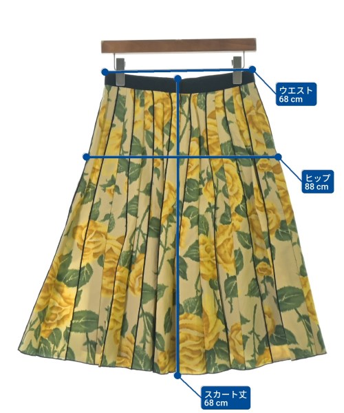 MARC JACOBS（マークジェイコブス）ひざ丈スカート 黄 サイズ:00(XS位) レディース/2200700087051