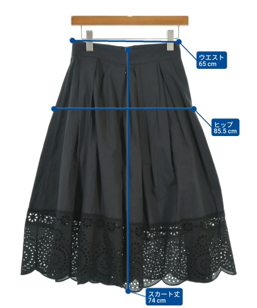 MARC JACOBS（マークジェイコブス）ひざ丈スカート 黒 サイズ:0(XS位) レディース/2200666007025