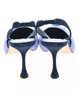 MANOLO BLAHNIK（マノロ　ブラニク）サンダル 紺 サイズ:EU37 1/2(24cm位) レディース/2200635584045