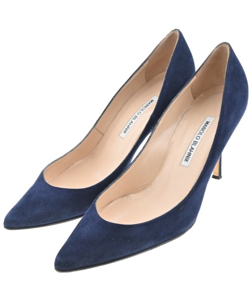 MANOLO BLAHNIK(マノロ　ブラニク)パンプス 紺 サイズ:EU38(24.5cm位)/2200643157149