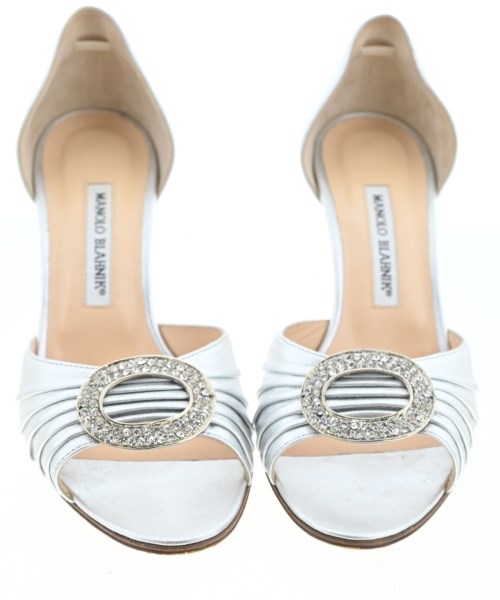 MANOLO BLAHNIK（マノロ　ブラニク）サンダル シルバー サイズ:EU38 1/2(25cm位) レディース/2200615916491