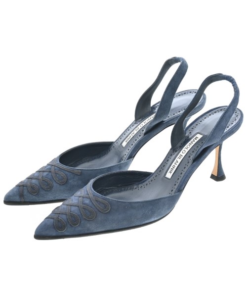 MANOLO BLAHNIK(マノロ　ブラニク)パンプス 紺 サイズ:EU37 1/2(24cm位)/2200668892018