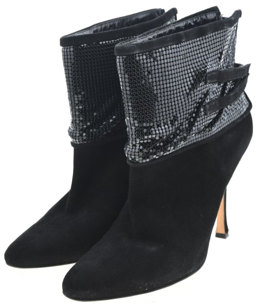 MANOLO BLAHNIK(マノロ　ブラニク)ブーティ 黒 サイズ:EU38(24.5cm位)/2200668074391