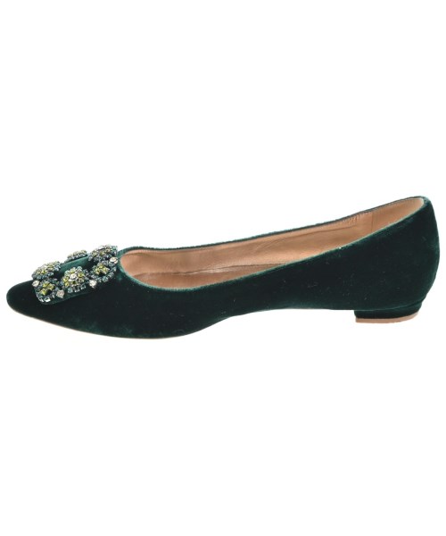 MANOLO BLAHNIK（マノロ　ブラニク）バレエシューズ/オペラシューズ 緑 サイズ:37 1/2(24cm位) レディース/2200667137745