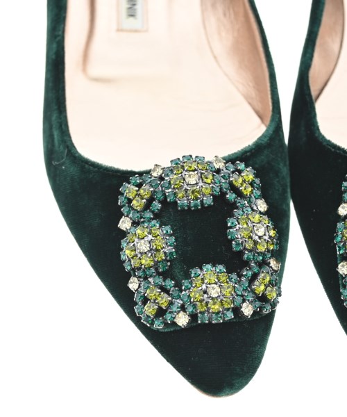 MANOLO BLAHNIK（マノロ　ブラニク）バレエシューズ/オペラシューズ 緑 サイズ:37 1/2(24cm位) レディース/2200667137745