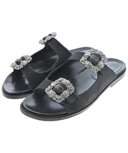 MANOLO BLAHNIK(マノロ　ブラニク)サンダル 黒 サイズ:EU37 1/2(24cm位)/2200679757047