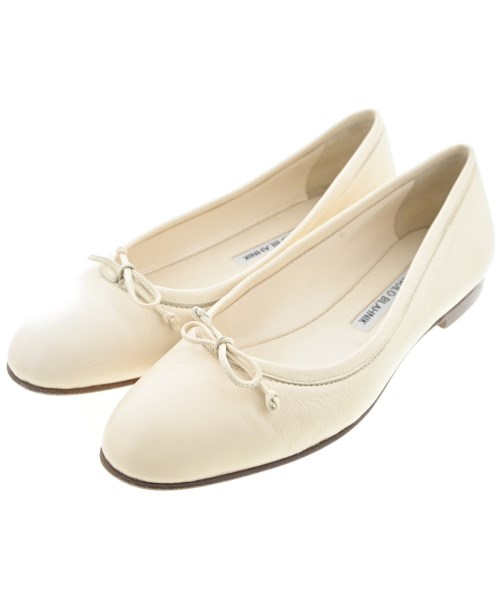 MANOLO BLAHNIK(マノロ　ブラニク)バレエシューズ/オペラシューズ 白 サイズ:EU36(22.5cm位)/2200688858018
