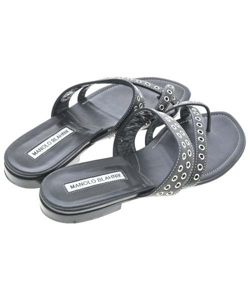 MANOLO BLAHNIK（マノロ　ブラニク）サンダル 黒 サイズ:EU37(23.5cm位) レディース/2200689286155
