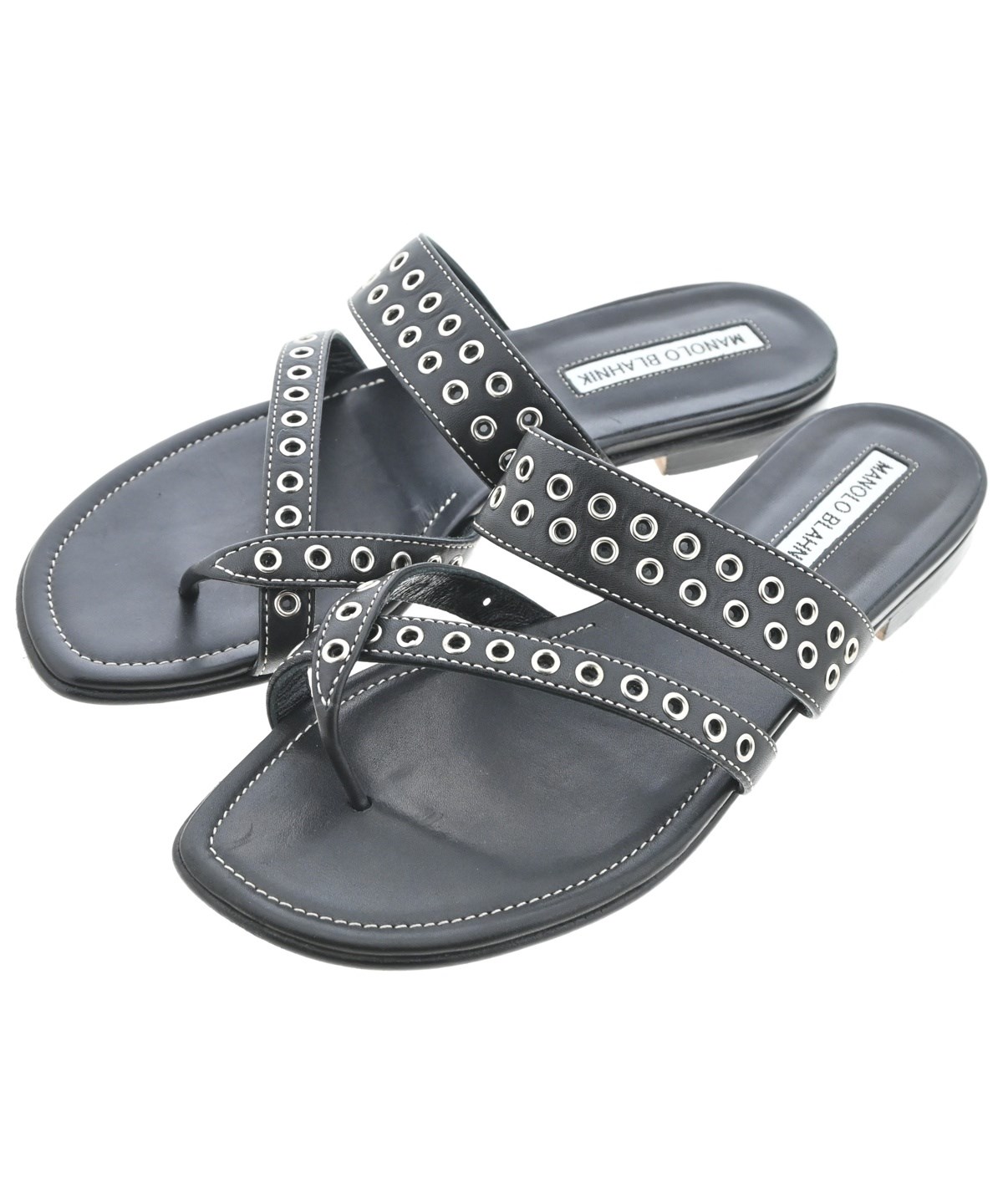 MANOLO BLAHNIK（マノロ ブラニク）サンダル 黒 サイズ:EU37(23.5cm位