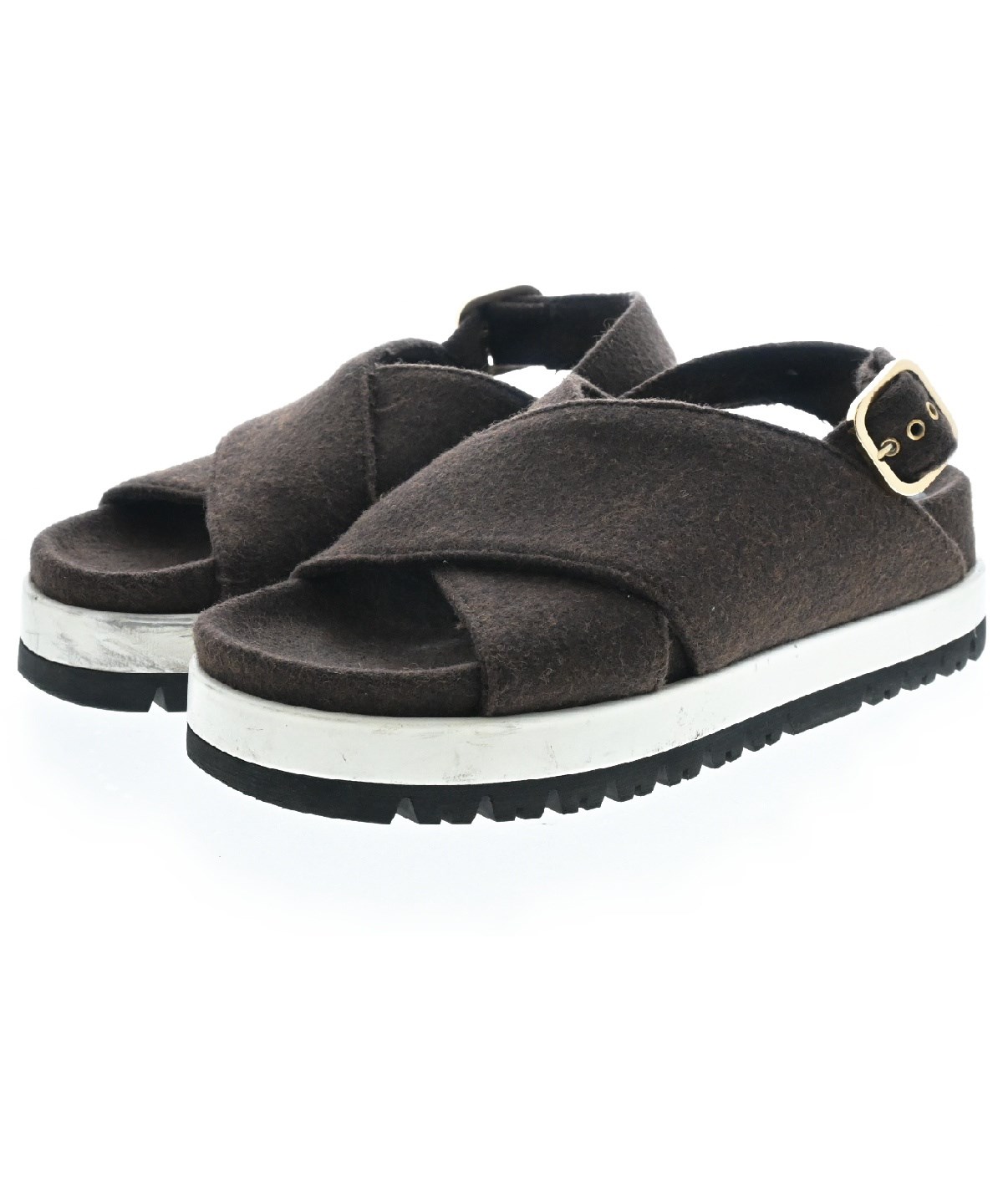 MARNI（マルニ）サンダル 茶 サイズ:-(23.5cm位) レディース