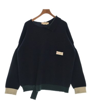 MARNI_ニット_ネイビー&ブラウン_46_試着のみ - メルカリ