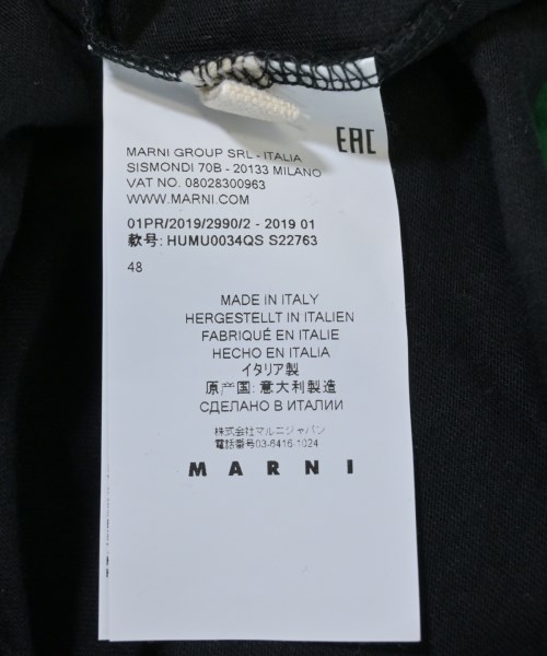 MARNI（マルニ）Tシャツ・カットソー 黒 サイズ:48(L位) メンズ/2200622708171