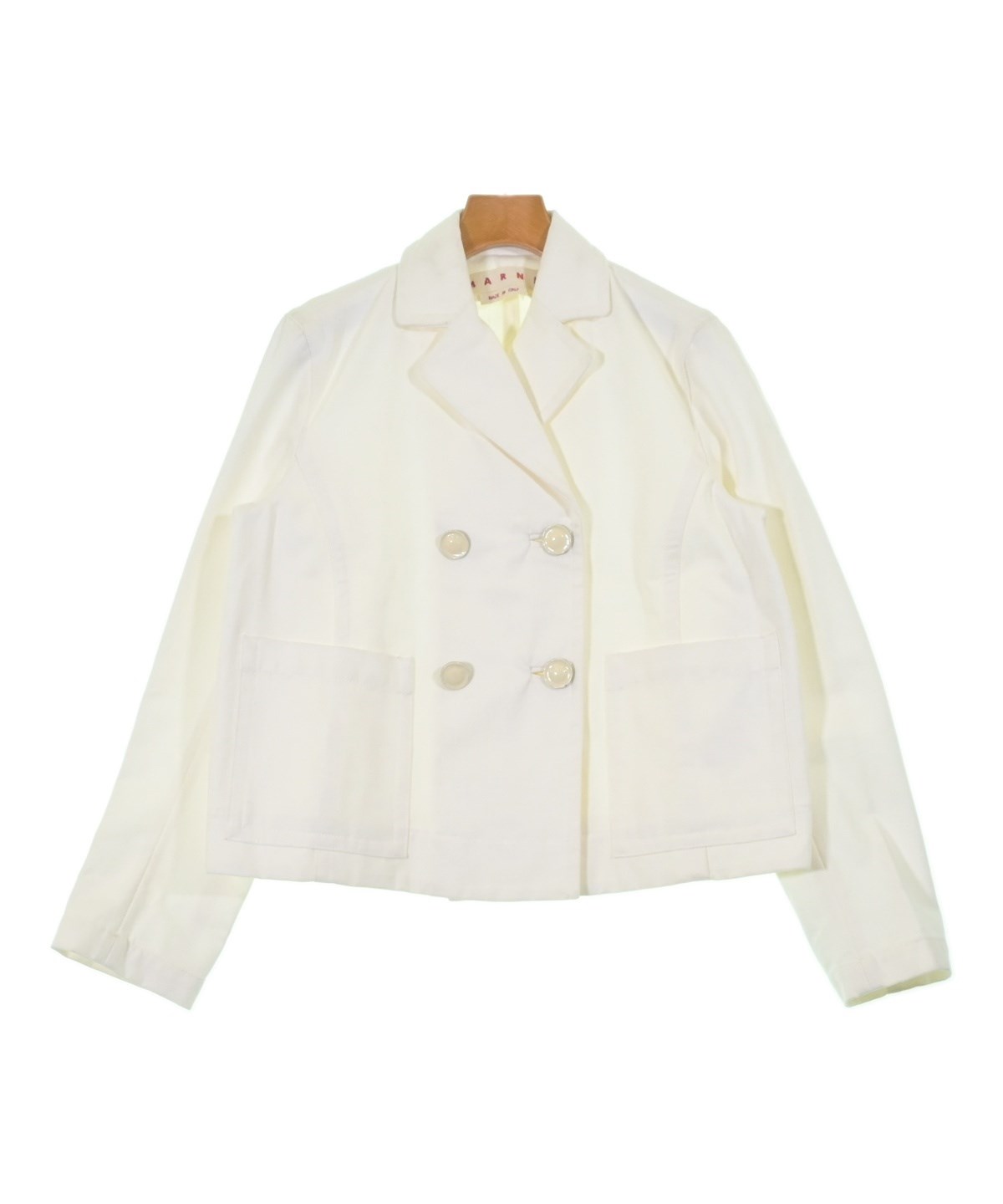 タグ付　MARNI ホワイト ジャケット 綿麻 春夏 42 MARNI（マルニ）カジュアルジャケット 白 サイズ:42(M位) レディース