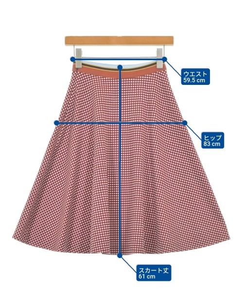 MARNI（マルニ）ひざ丈スカート 赤 サイズ:36(XS位) レディース/2200696601125