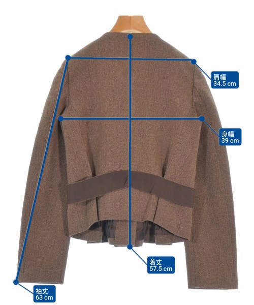 MARNI（マルニ）ノーカラージャケット 茶 サイズ:38(S位) レディース/2200651836012