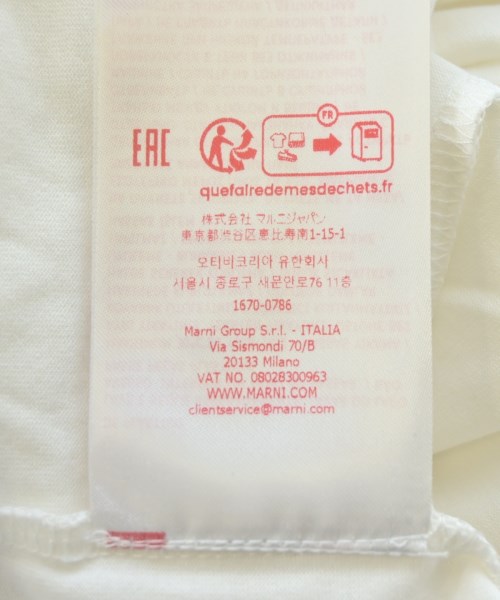 MARNI（マルニ）Tシャツ・カットソー 白 サイズ:M メンズ/2200661154038