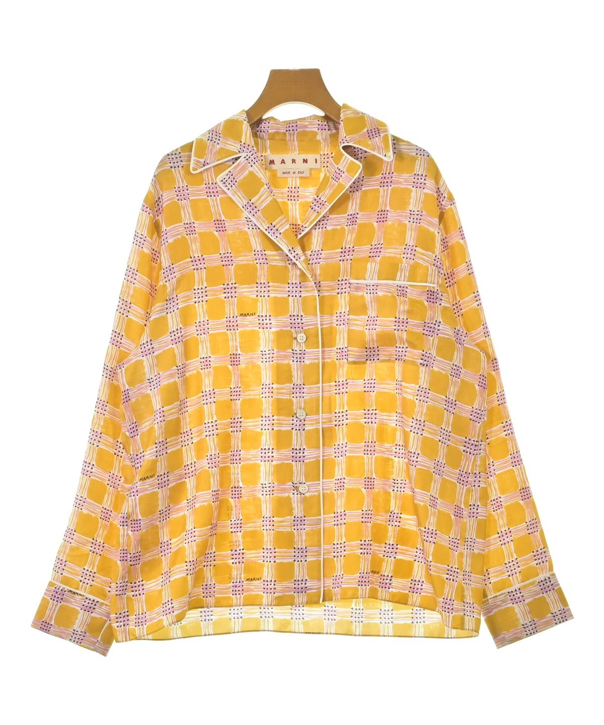 MARNI マルニ ブラウス S 黄 【古着】【中古】【送料無料】 MARNI - MARNI マルニ カジュアルシャツ S 黄 【古着】【中古】【送料