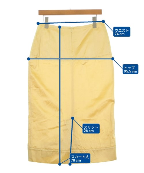 MARNI（マルニ）ひざ丈スカート 黄 サイズ:42(M位) レディース/2200688682132