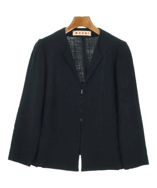 MARNI(マルニ)ノーカラージャケット 紺 サイズ:40(M位)/2200692923016