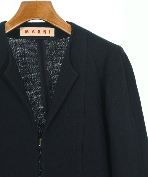 MARNI（マルニ）ノーカラージャケット 紺 サイズ:40(M位) レディース/2200692923016