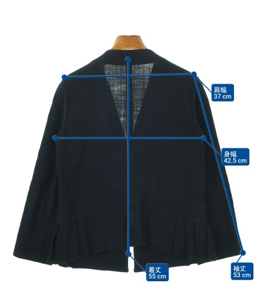 MARNI（マルニ）ノーカラージャケット 紺 サイズ:40(M位) レディース/2200692923016