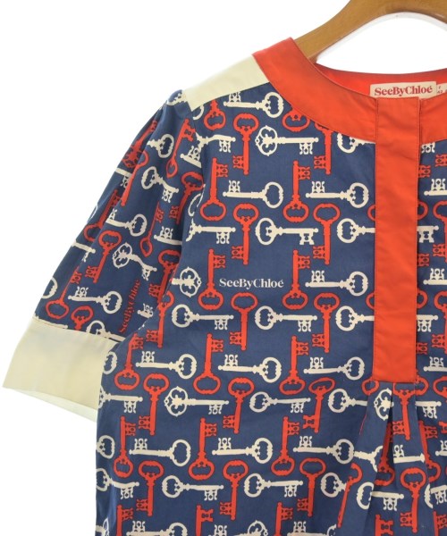 See By Chloe（シー　バイ　クロエ）ブラウス 紺 サイズ:46(XL位) レディース/2200617136132