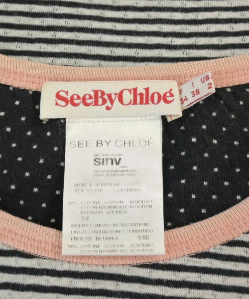 See By Chloe（シー　バイ　クロエ）Tシャツ・カットソー 黒 サイズ:38(S位) レディース/2200697282064