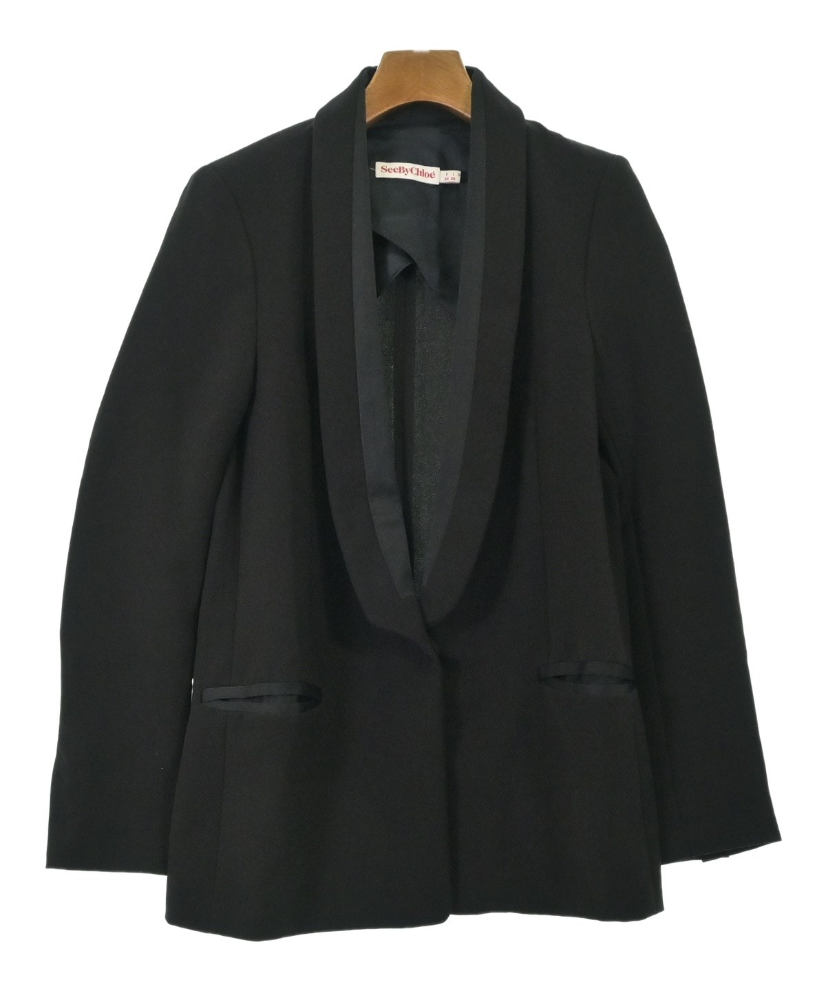 SEE BY CHLOÉ コーデュロイジャケット　ブラック　レディース See By Chloe（シー バイ クロエ）カジュアルジャケット 黒 サイズ:38
