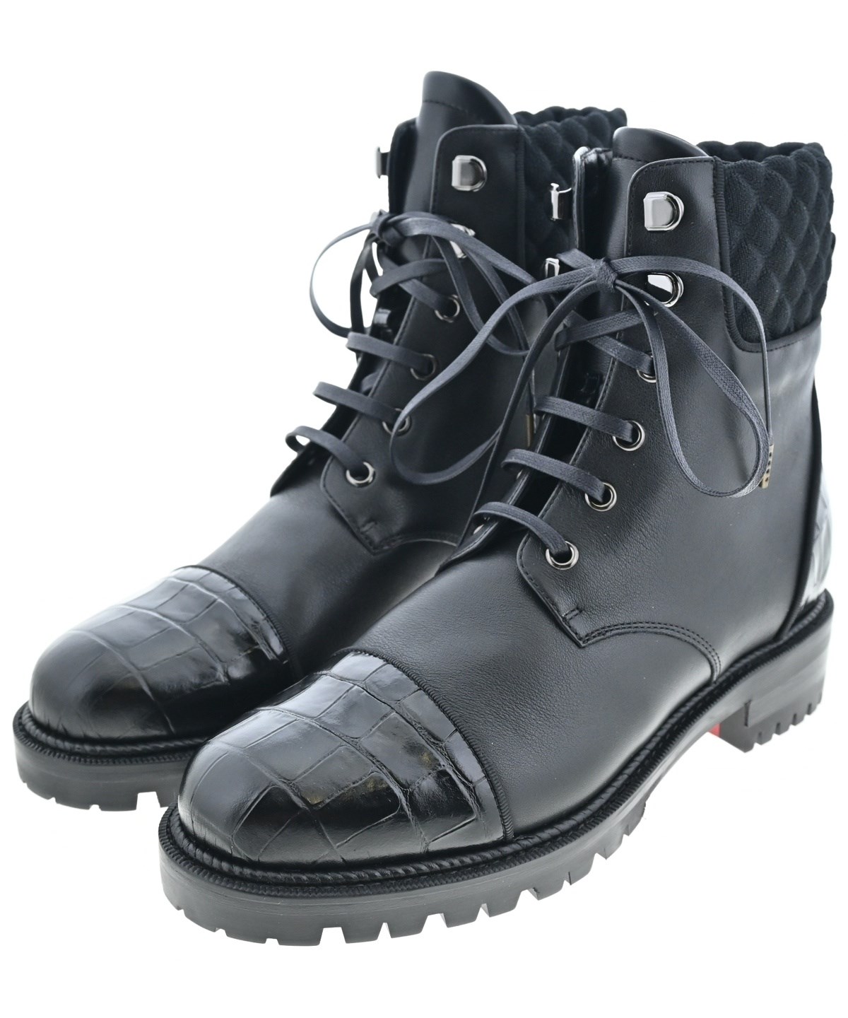 ルブタン ブーツ 黒 CL Chelsea Lug 100 ブラック カーフレザー - Shoes - Women