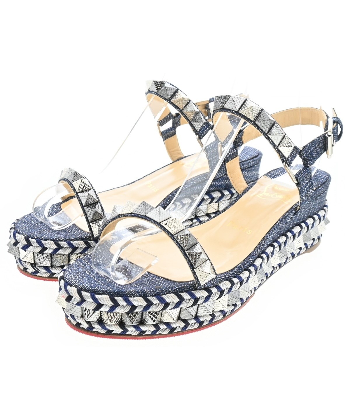 Christian Louboutin（クリスチャンルブタン）サンダル 青 サイズ:EU37