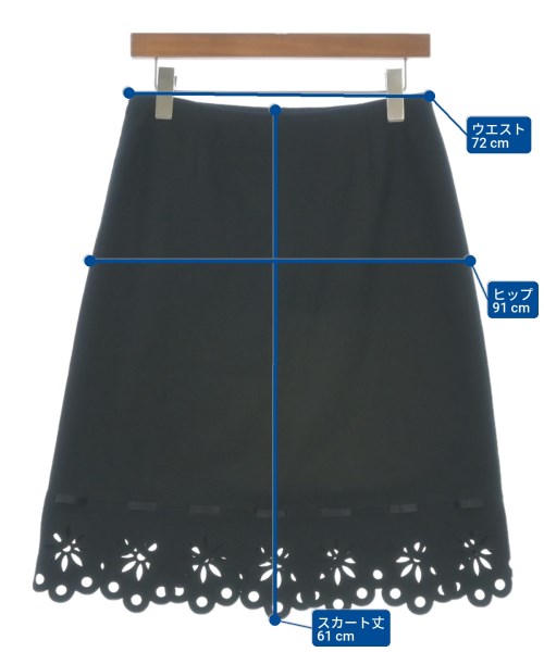 MOSCHINO（モスキーノ）ひざ丈スカート 黒 サイズ:42(M位) レディース/2200636088122