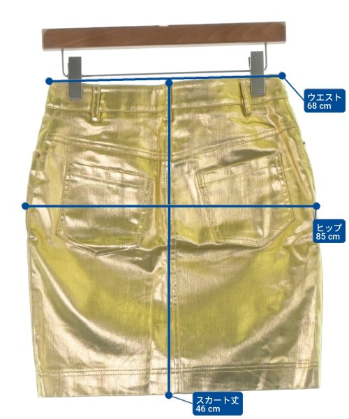 MOSCHINO（モスキーノ）ミニスカート ゴールド サイズ:40(M位) レディース/2200705351096