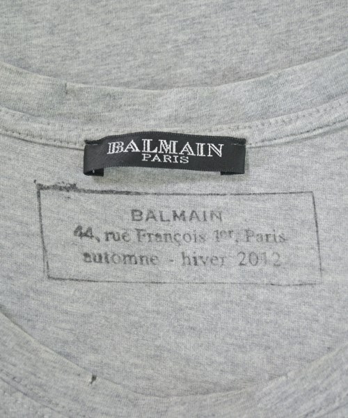 BALMAIN（バルマン）Tシャツ・カットソー グレー サイズ:S メンズ/2200624698180