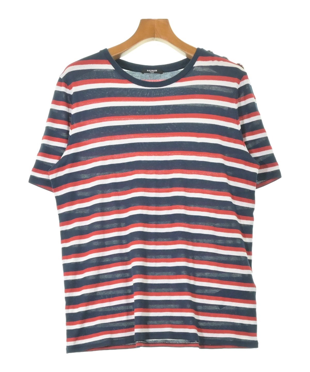 BALMAIN（バルマン）Tシャツ・カットソー 紺 サイズ:L メンズ 