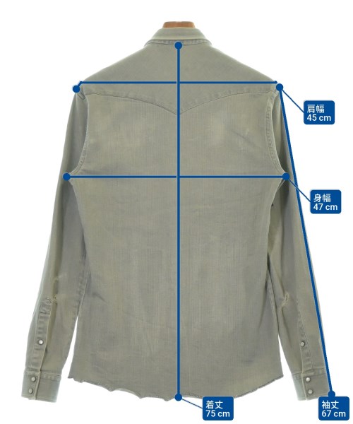 BALMAIN（バルマン）カジュアルシャツ グレー サイズ:S メンズ/2200697686053