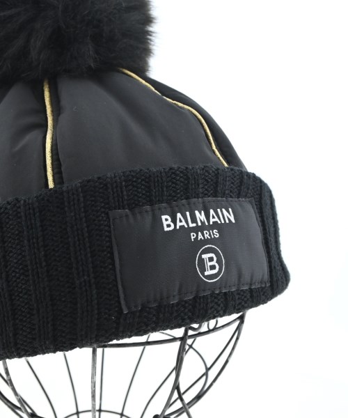 BALMAIN（バルマン）ニットキャップ・ビーニー 黒 サイズ:3(L位) レディース/2200677861227