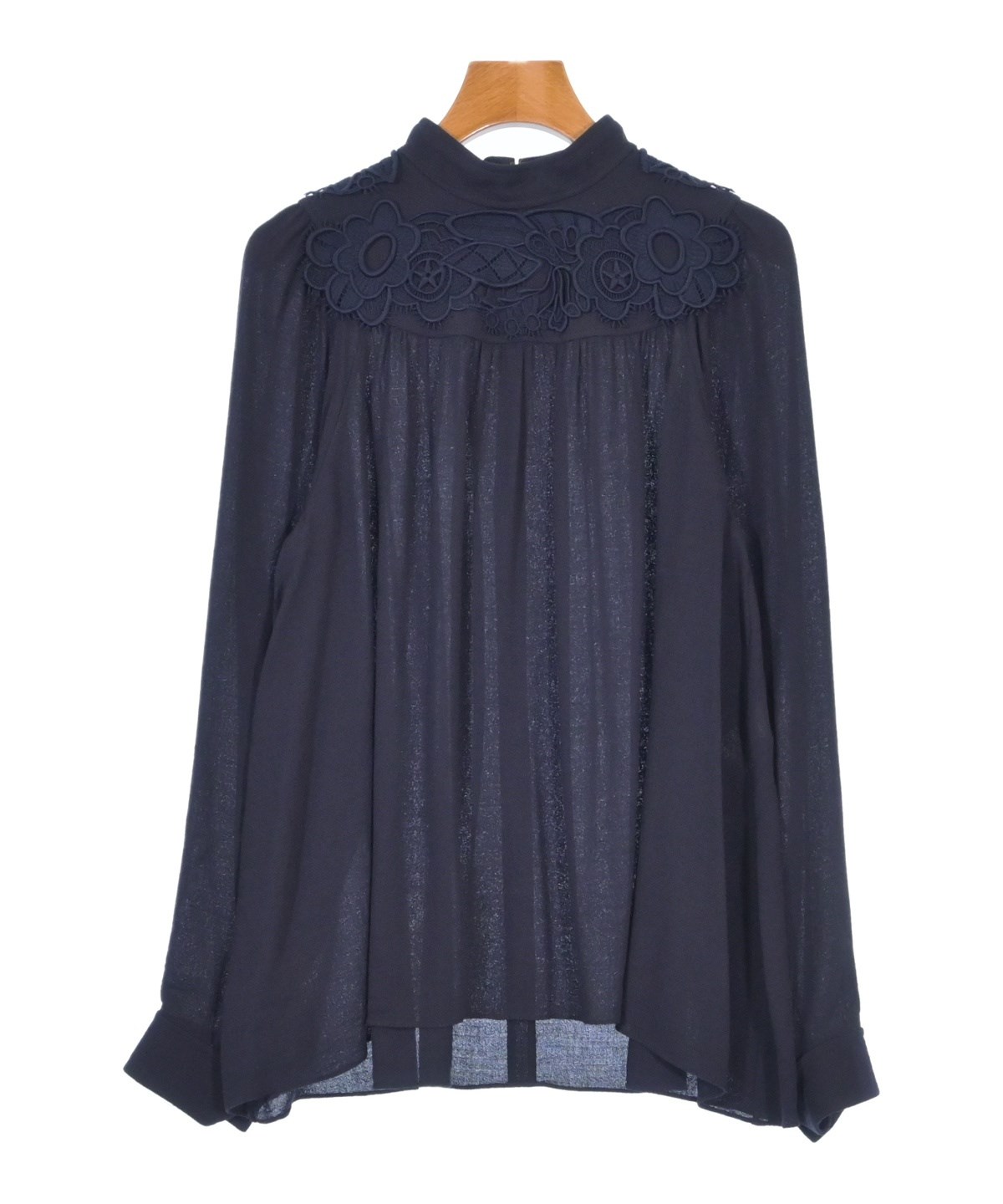 Chloeマルチカラー長袖ブラウス34 Chloe（クロエ）ブラウス 紺 サイズ:34(XXS位) レディース