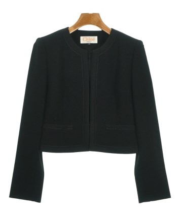 Chloe（クロエ）ノーカラージャケット 黒 サイズ:36(XS位) レディース
