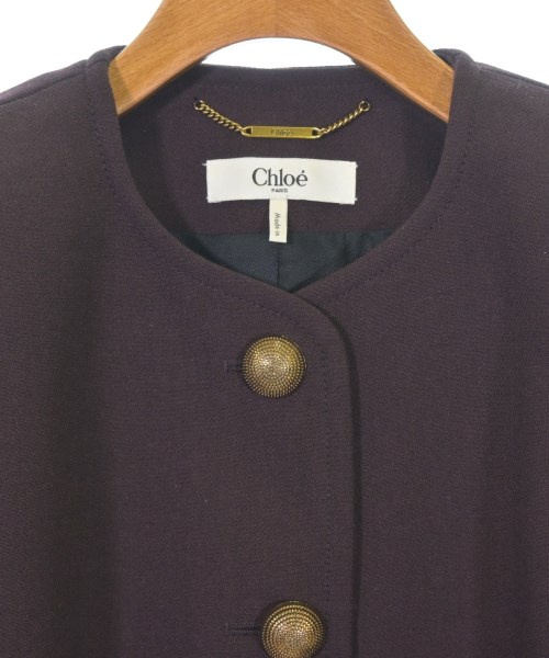 Chloe（クロエ）ノーカラージャケット 茶 サイズ:34(XXS位) レディース/2200716525011