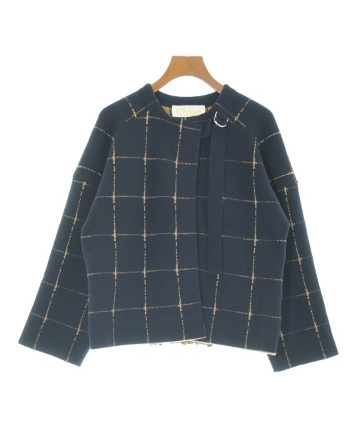 Chloe(クロエ)ノーカラージャケット 紺 サイズ:XS/2200661572597