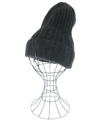 【美品】 MM6 ビッグロゴニットビーニー　ニット帽 MM6（エムエムシックス）ニットキャップ・ビーニー 黒 サイズ:S
