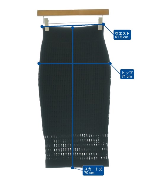 T by ALEXANDER WANG（ティーバイアレキサンダーワン）ひざ丈スカート 黒 サイズ:XS レディース/2200701459055