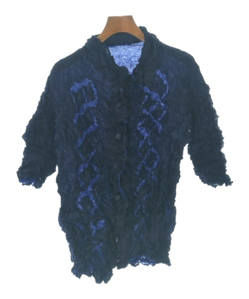 ISSEY MIYAKE FETE(イッセイミヤケフェット)ブラウス 紺 サイズ:2(M位)/2200698460065