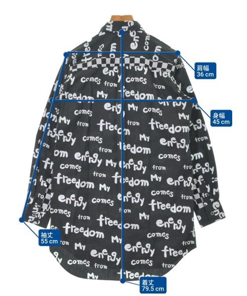 BLACK COMME des GARCONS（ブラックコムデギャルソン）カジュアルシャツ 黒 サイズ:XS レディース/2200640741020