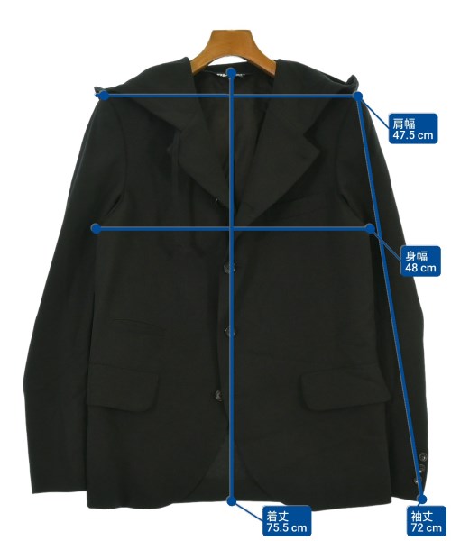 BLACK COMME des GARCONS（ブラックコムデギャルソン）カジュアルジャケット 黒 サイズ:M メンズ/2200642190017